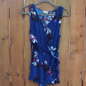 Blue floral romper size small
